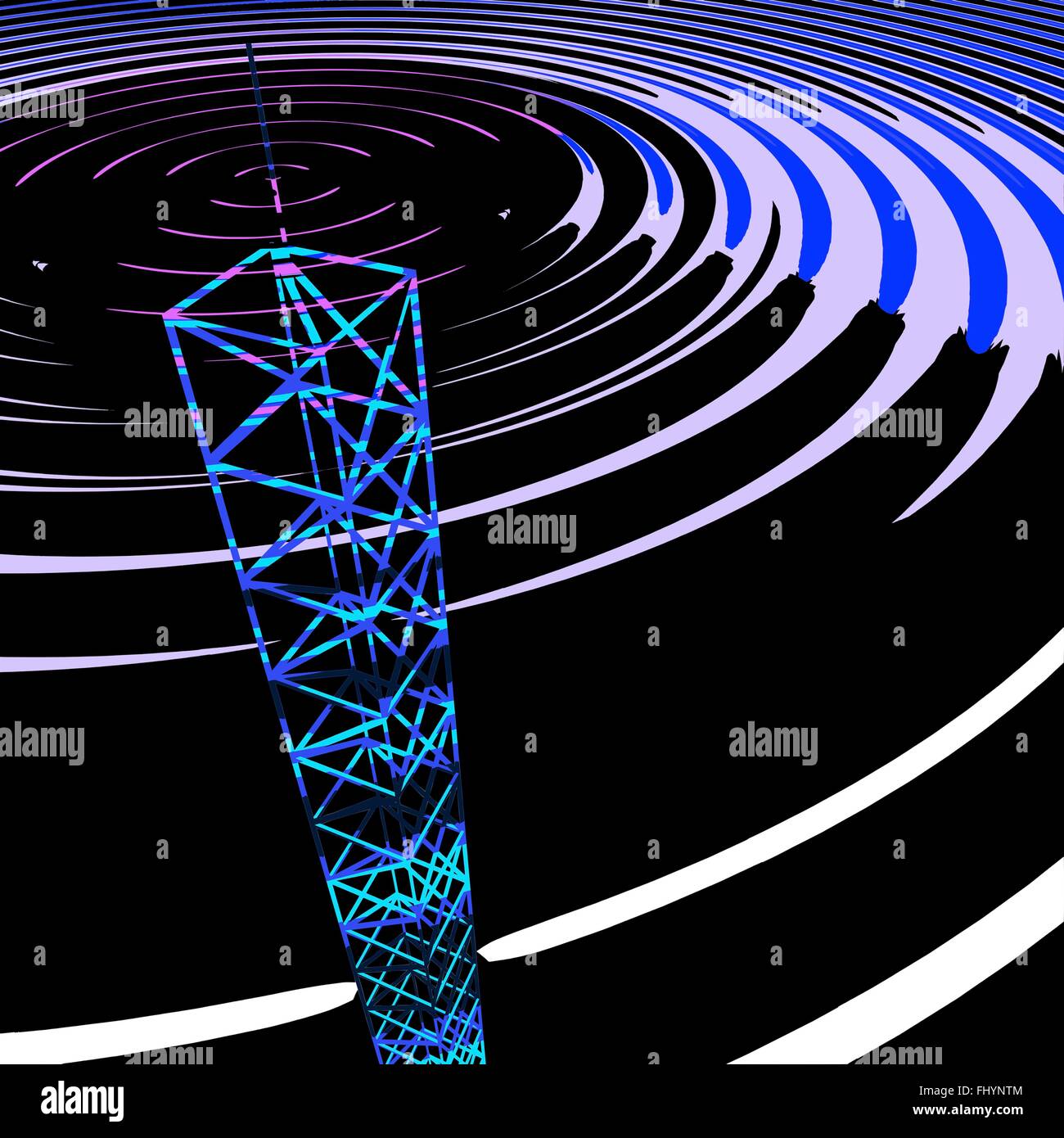 Tour de communications radio, de l'illustration. Banque D'Images