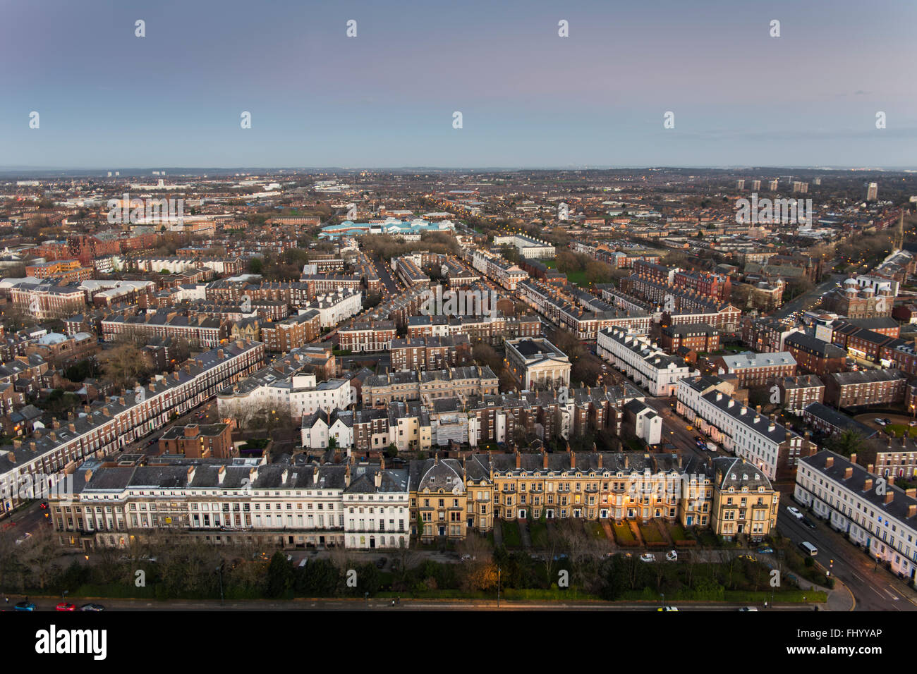 Maisons géorgiennes dans le domaine de la conserve de Liverpool, en Angleterre Banque D'Images