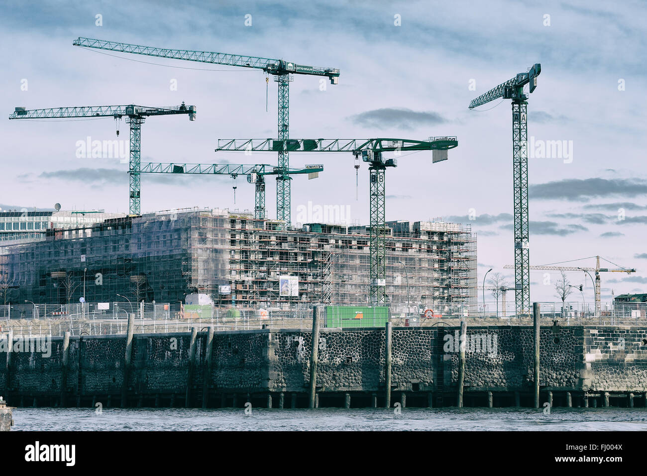 Hambourg, Allemagne - le développement moderne et de la construction à Hafencity Banque D'Images