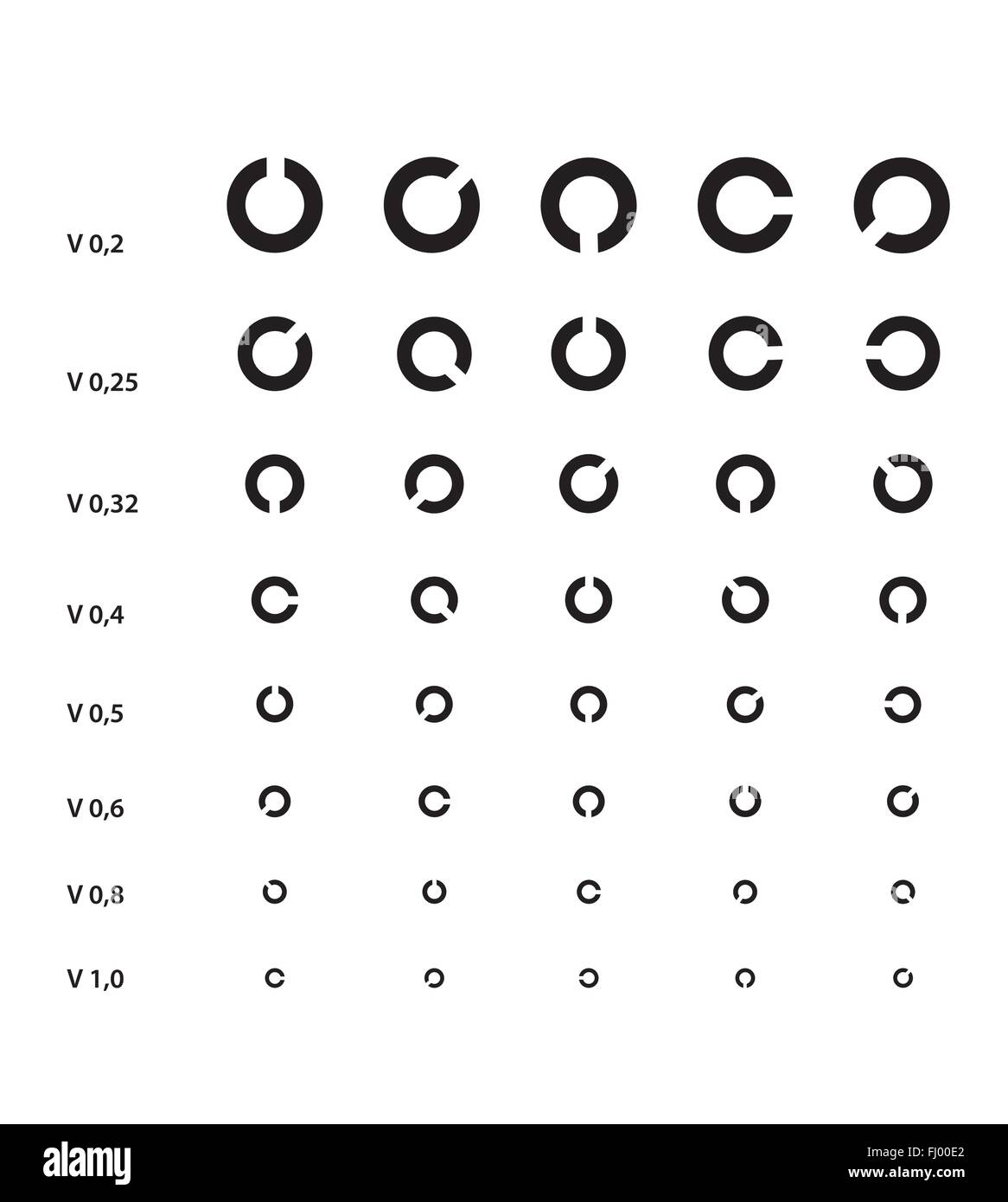Medical Eye Chart avec Landolt C Illustration de Vecteur