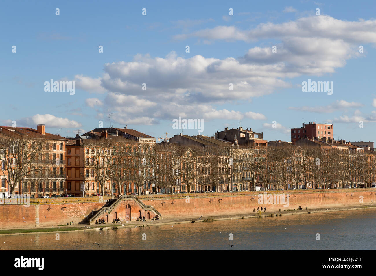 Vue sur la Garonne à Toulouse. Banque D'Images