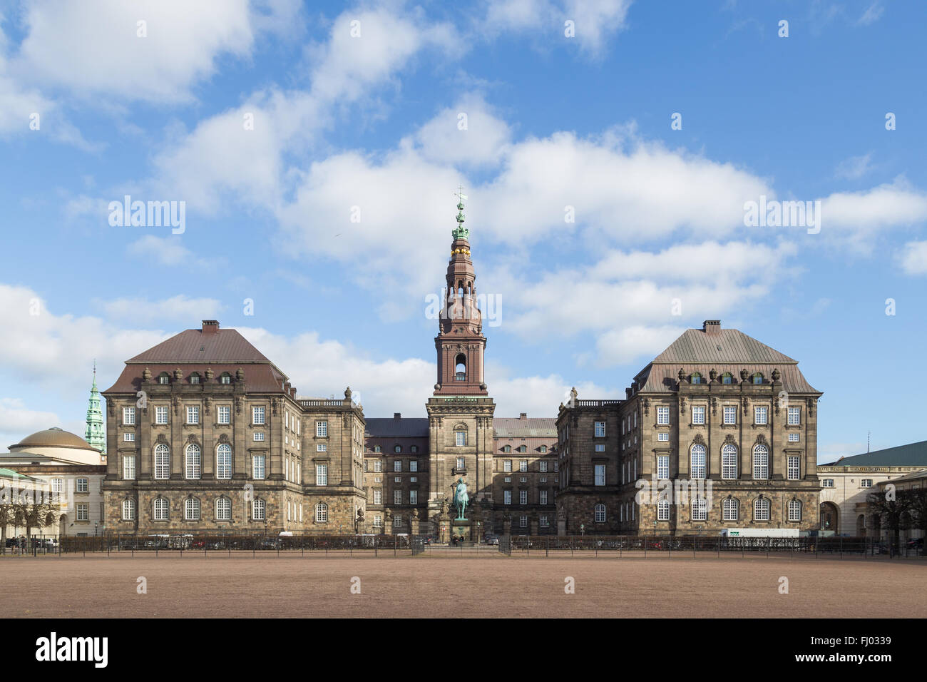 Photographie de Palais de Christiansborg à Copenhague, Danemark. Banque D'Images