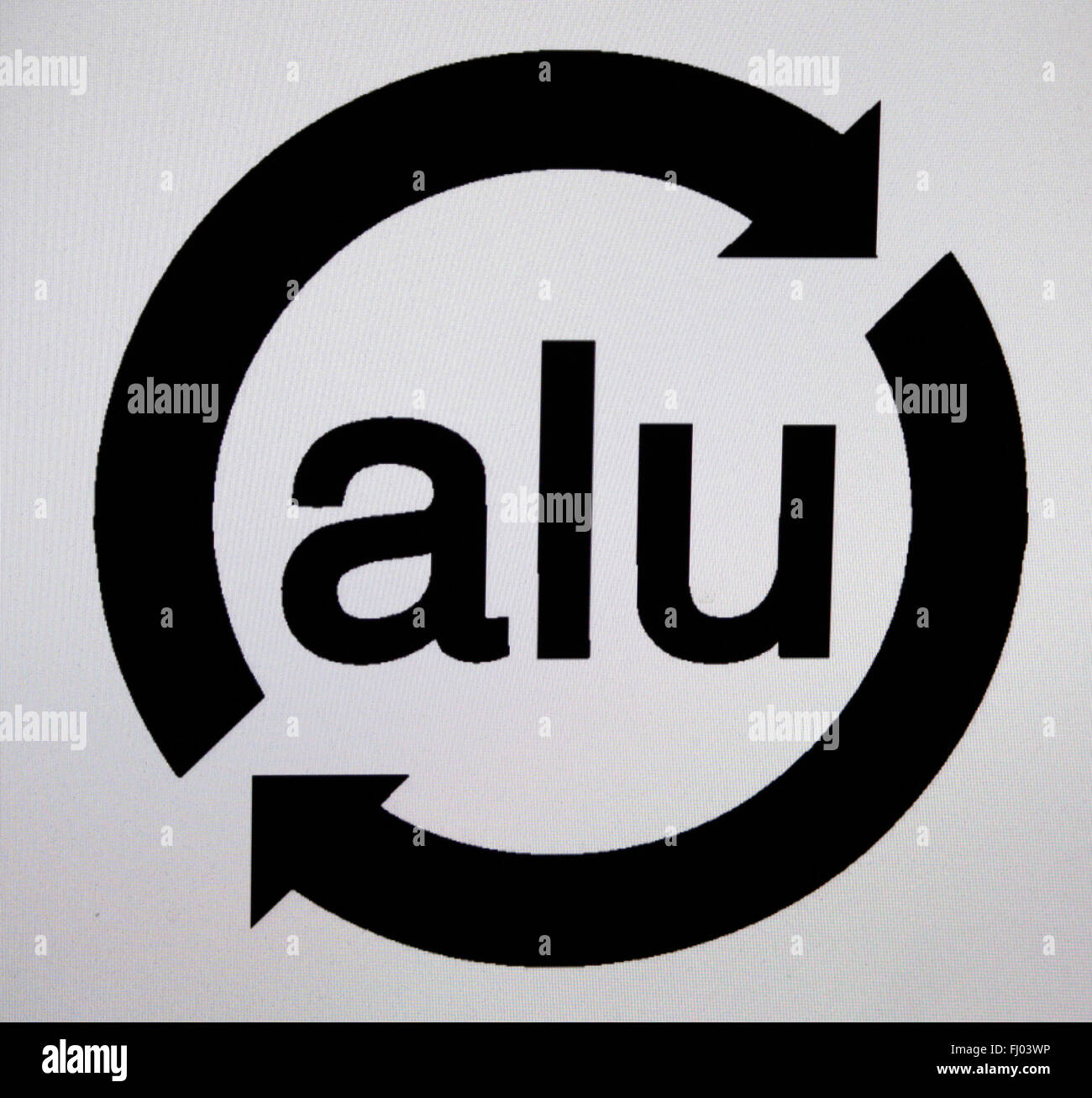 Markenname : 'Alu', Berlin. Banque D'Images