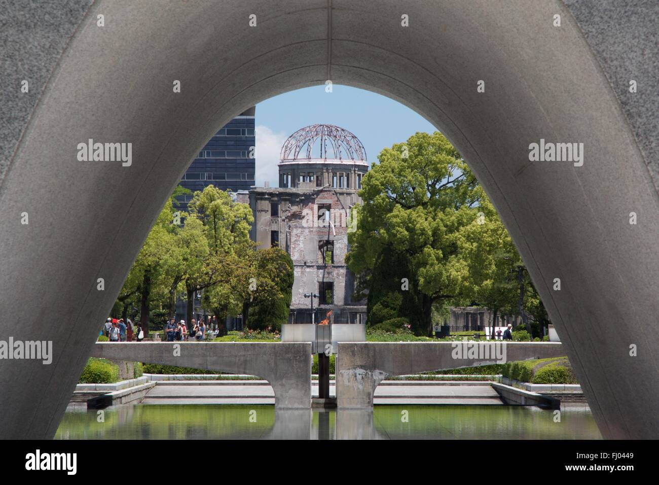 Genbaku et Mémorial de la paix de la bombe atomique à Hiroshima, Japon Banque D'Images