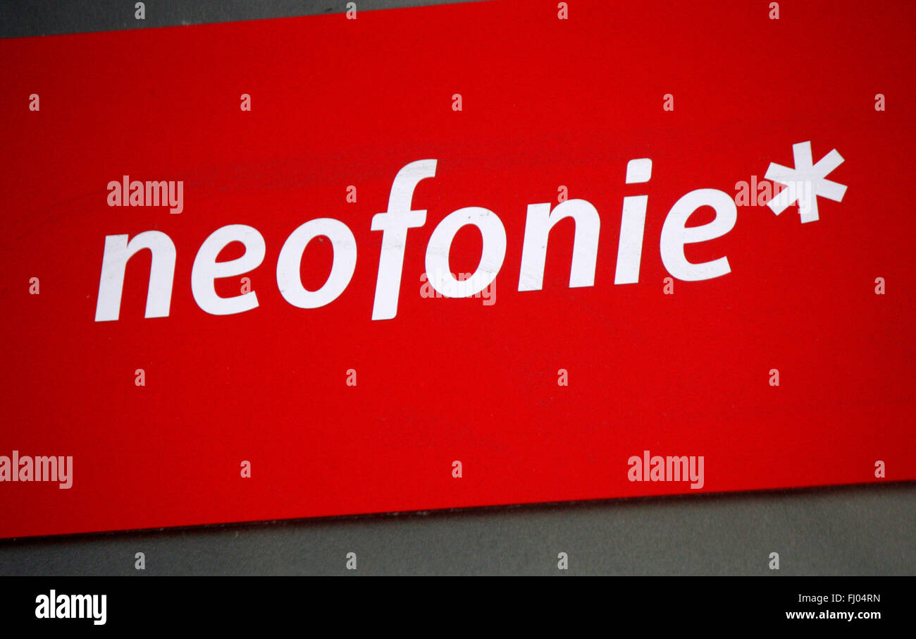 Markenname : 'Neofonie", Berlin. Banque D'Images