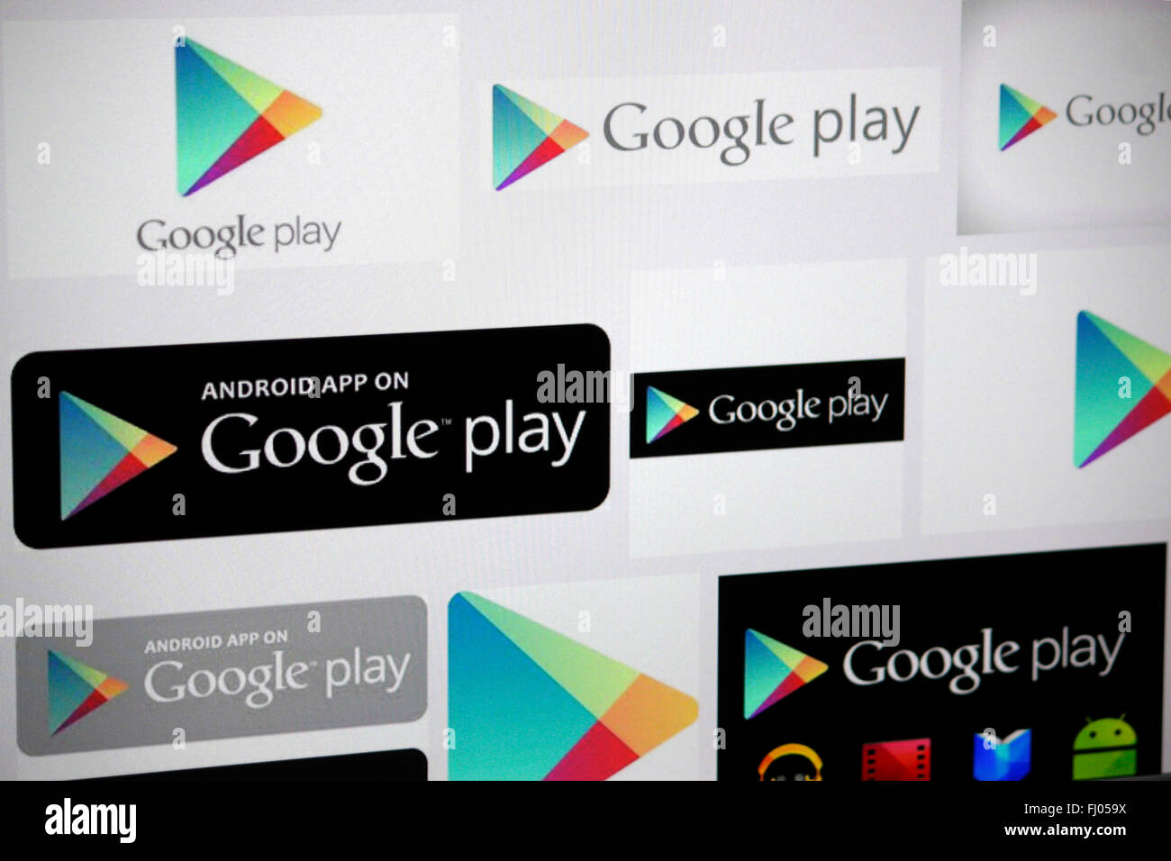 Markenname : 'Google Play', Berlin. Banque D'Images