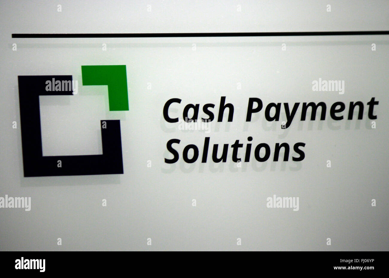 Markenname : 'paiement en espèces Solutions', Berlin. Banque D'Images