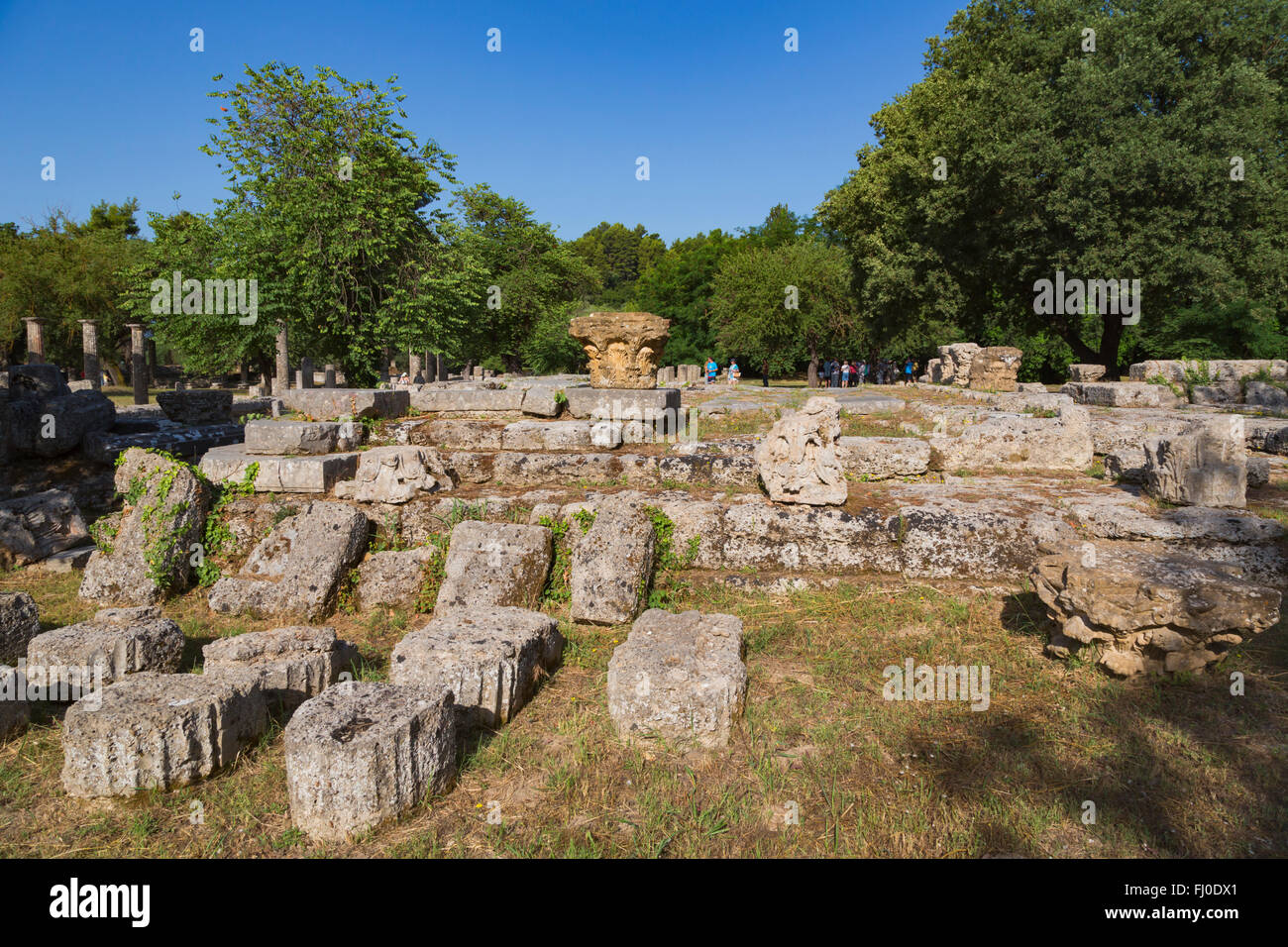 Olympie, Péloponnèse, Grèce. Ancienne Olympie. L'Olympie antique est un site du patrimoine mondial de l'UNESCO. Banque D'Images