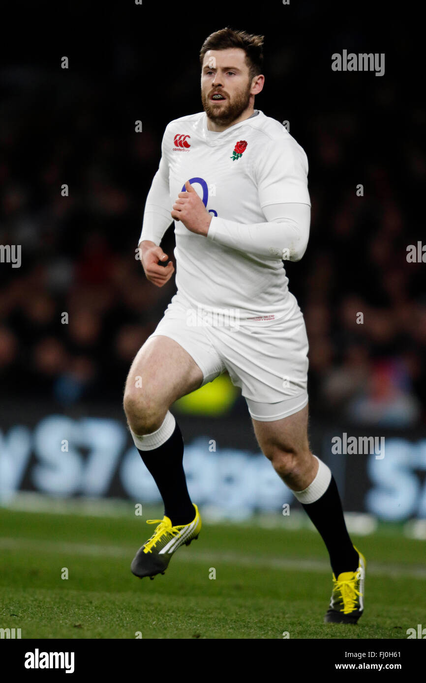 Elliot Daly Irlande V Angleterre Ru Ru Rbs Six Nations Twickenham, Londres, Angleterre 27 février 2016 Rugby Rbs Six Nations Championship Le Stade de Twickenham, Londres, Angleterre Allstar Crédit : photo library/Alamy Live News Banque D'Images