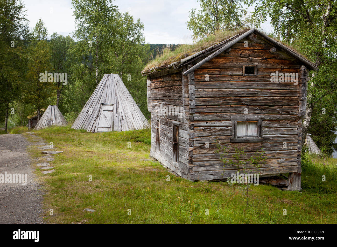 Photo de Sami bâtiments dans le Sapmi (Laponie suédoise Banque D'Images