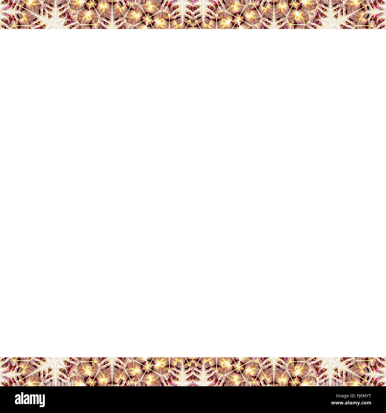 Fond blanc avec des motifs géométriques décoratifs collage frontières mosaïque en couleurs chaudes mixtes Banque D'Images