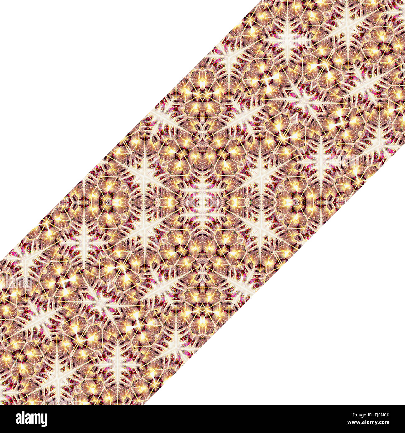 Fond blanc avec une bande diagonale abstract pattern géométrique dans des tons chaleureux et saturé Banque D'Images