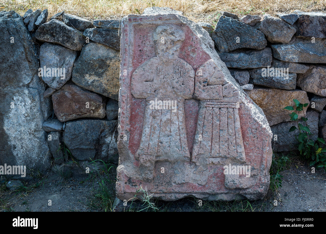 Vieilles pierres sculptées dans le monastère de la grotte Vardzia, exhumés dans les pentes de la montagne, Erusheti Samtskhe-Javakheti, Géorgie Banque D'Images