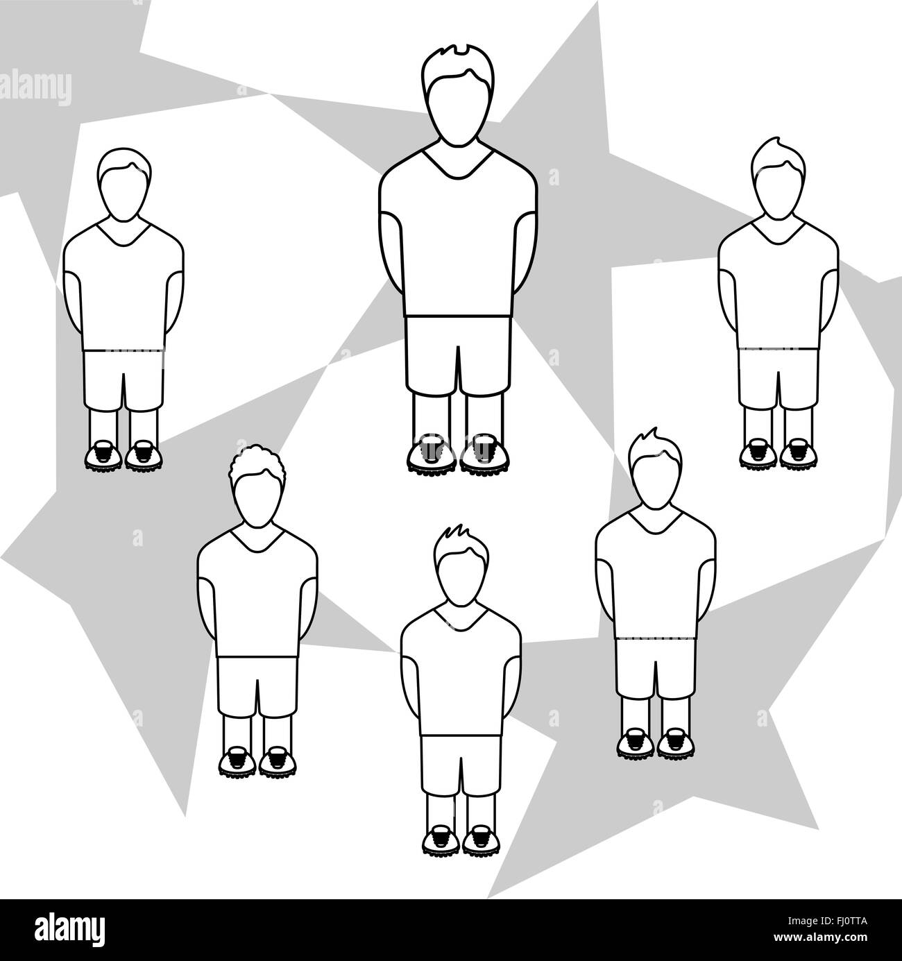 Soccer Baseball Football équipe de volleyball. Les joueurs d'ossature. Illustration Vecteur de fond numérique. Illustration de Vecteur
