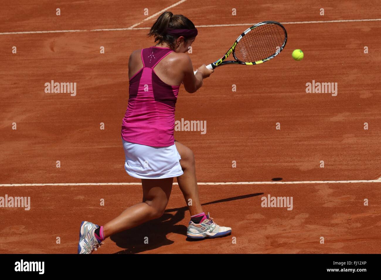 Rio de Janeiro, Brésil, 15 février 2016. Gabriela Cé (BRA) dans le match qu'elle a perdu à Ana Bogdan (ROU) dans la première série de th Banque D'Images