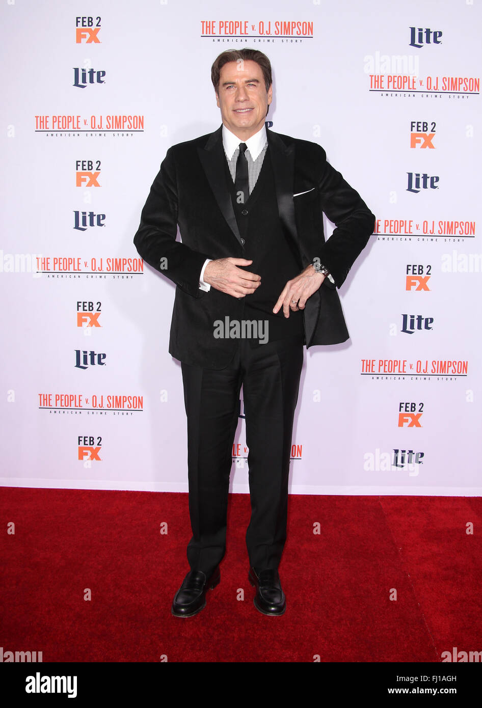 Première mondiale de FX's 'American Crime Story - le peuple C. O.J. Simpson' à Westwood Village Theatre - Arrivées avec : John Travolta Où : Los Angeles, California, United States Quand : 27 Jan 2016 Banque D'Images