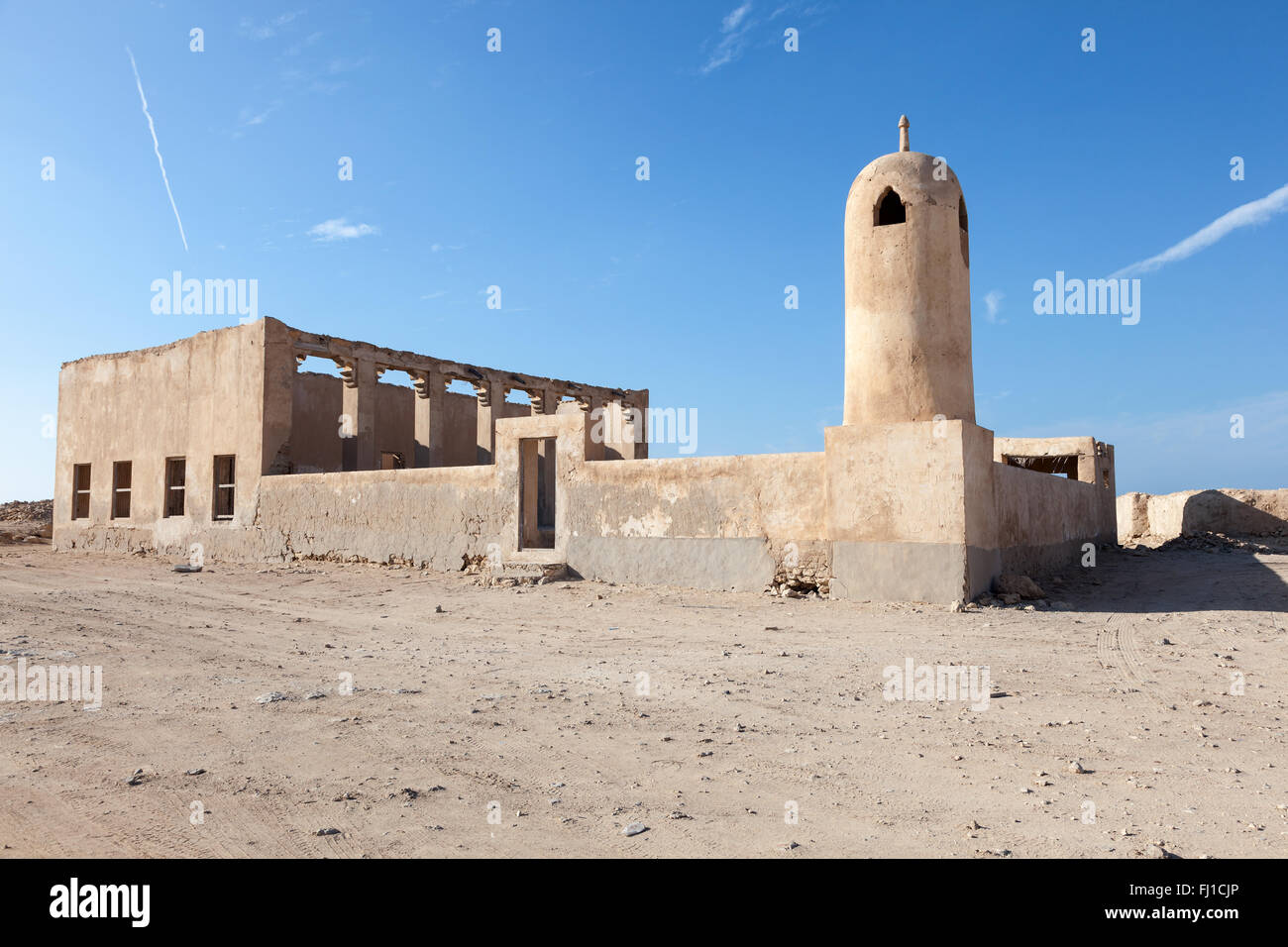 Ruine d'une ancienne mosquée au Qatar Banque D'Images