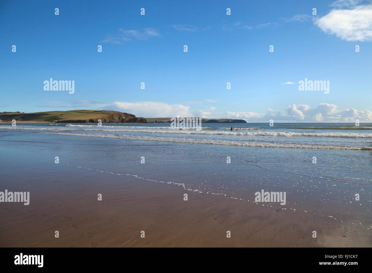 La plage à Bigbury on Sea, Devon, Angleterre Banque D'Images