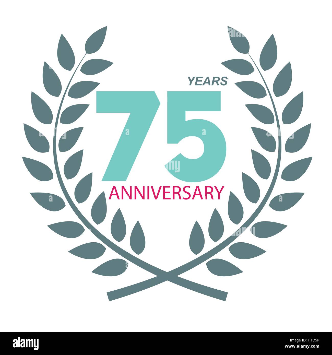 Logo Template 75 Anniversaire en couronne de laurier Vector Illustratio Illustration de Vecteur