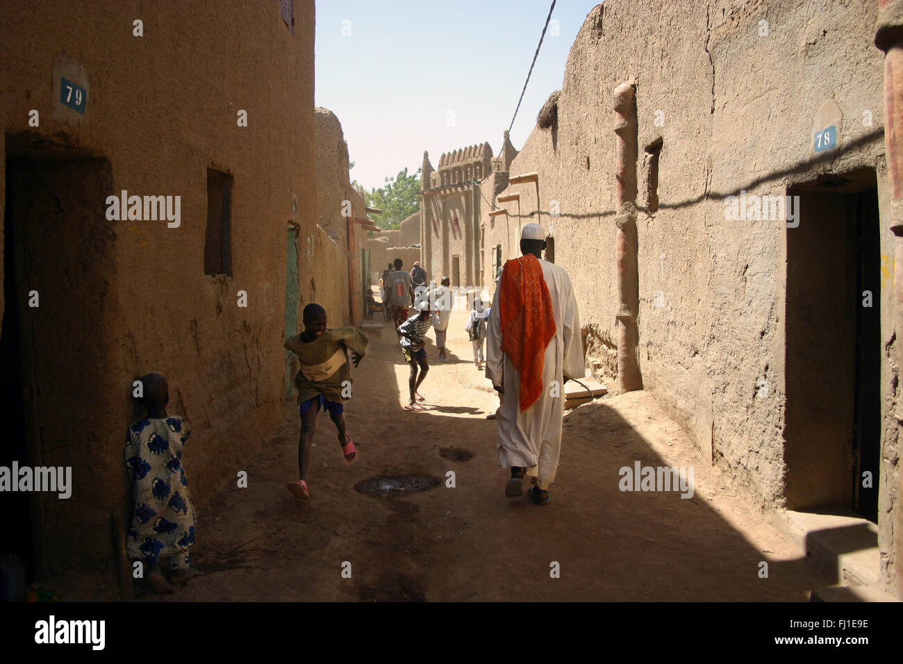 Dans les rues de Djenné, Mali Banque D'Images