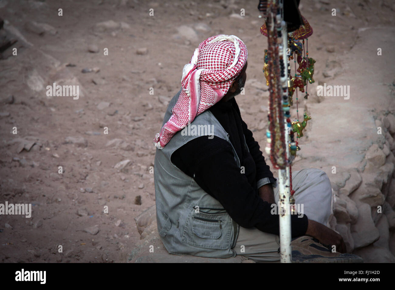 Petra, JORDANIE - paysage et les bédouins Banque D'Images