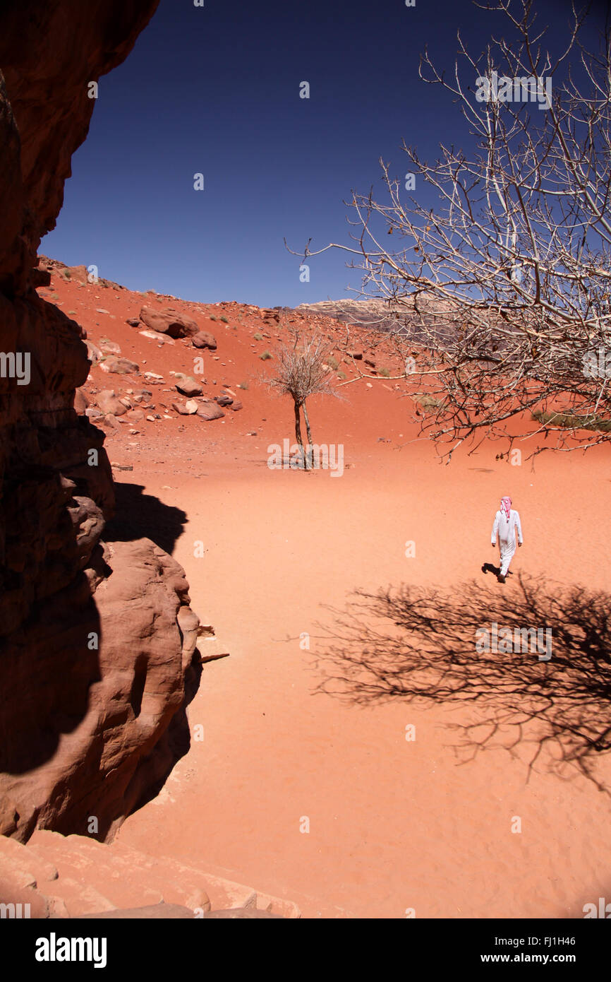 Paysage du désert de Wadi Rum en Jordanie , Moyen Orient Banque D'Images