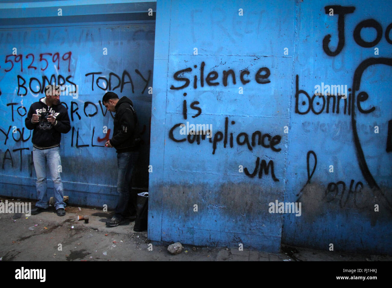 Palestine - Bethléem 300 checkpoint et Cisjordanie mur - Territoires Palestiniens Occupés Banque D'Images