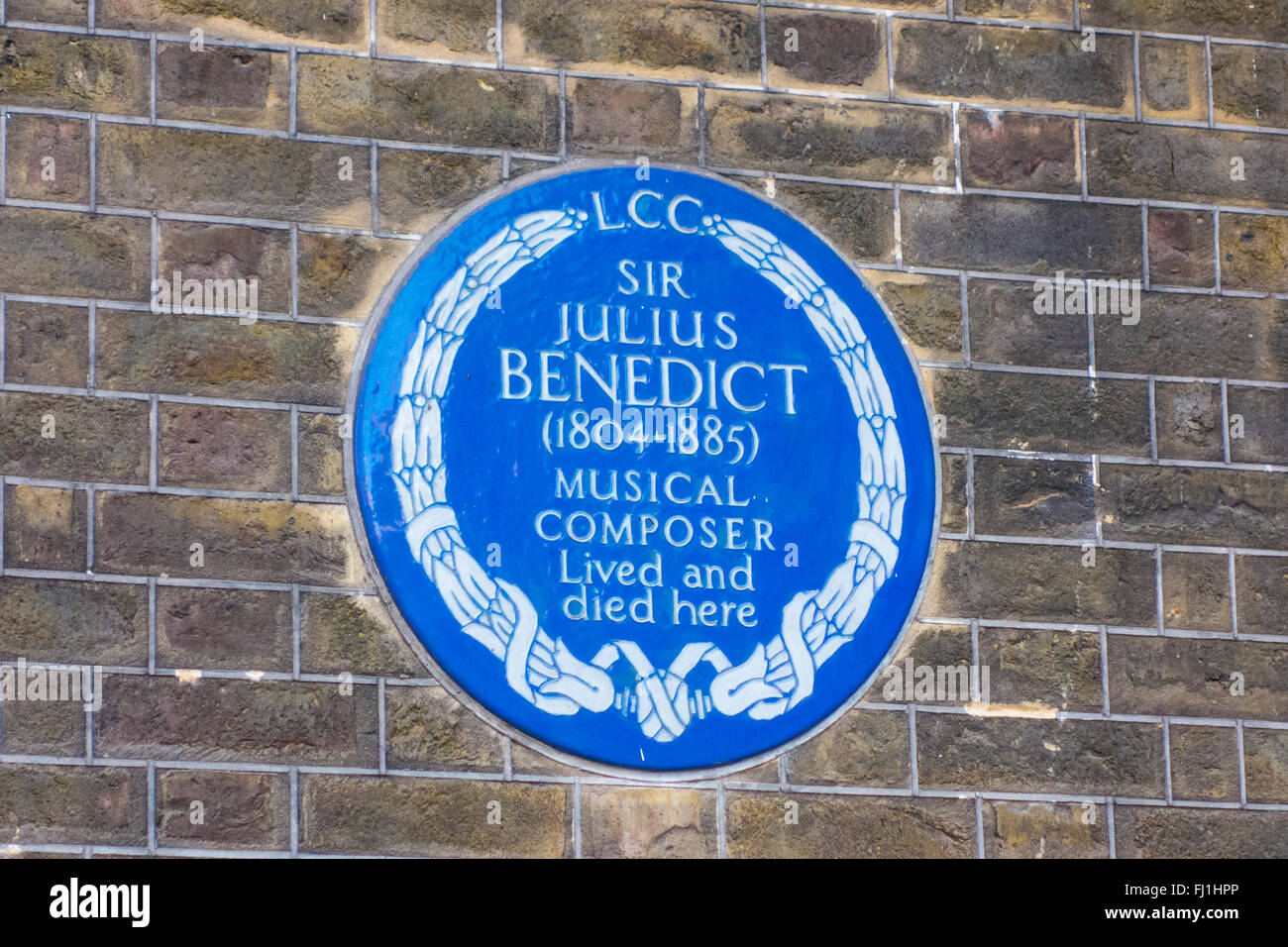 Sir Julius Benedict, Blue Plaque, Londres Banque D'Images