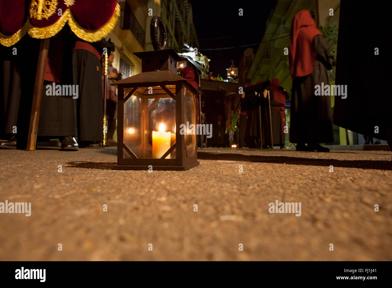 Semaine Sainte à lanternes Nazareno Procession, Espagne Banque D'Images