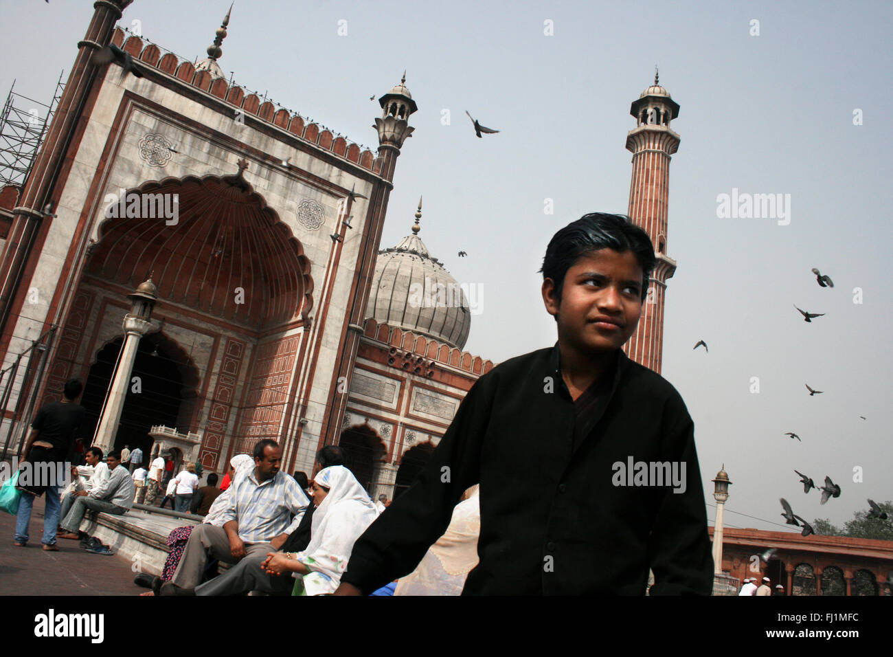 Les musulmans à Jama Masjid (grande mosquée) de vieux Delhi , Inde Banque D'Images