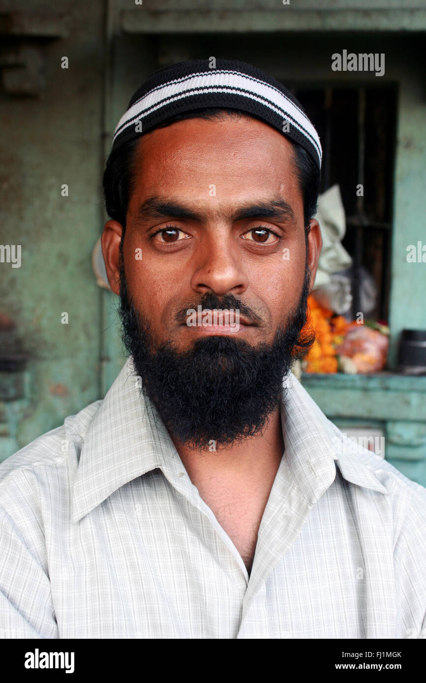 L'homme musulman à Delhi , Inde Banque D'Images