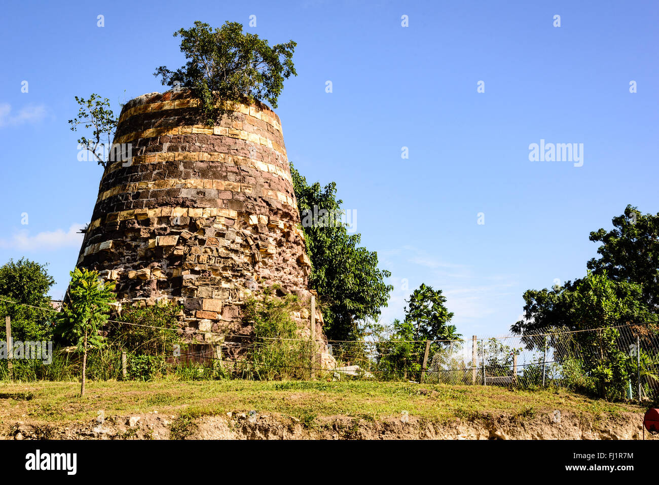 Ruines du moulin à canne à sucre, Antigua Banque D'Images