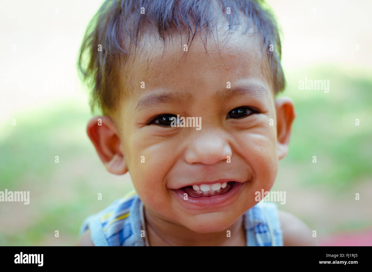 Asian Boy Smile (close up). Banque D'Images