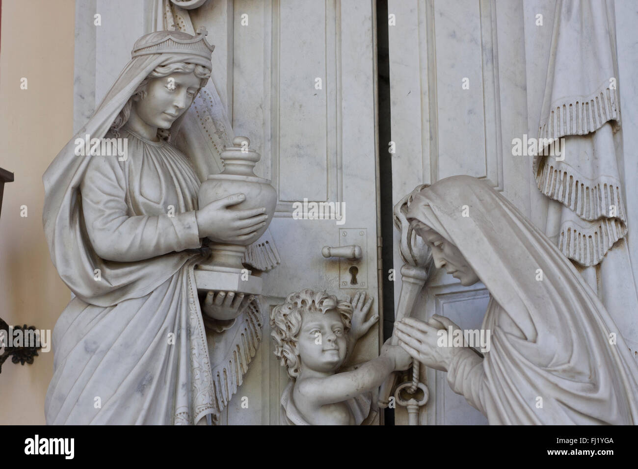 Un détail d'un mausolée à Mirogoj Cemetery, Zagreb Banque D'Images