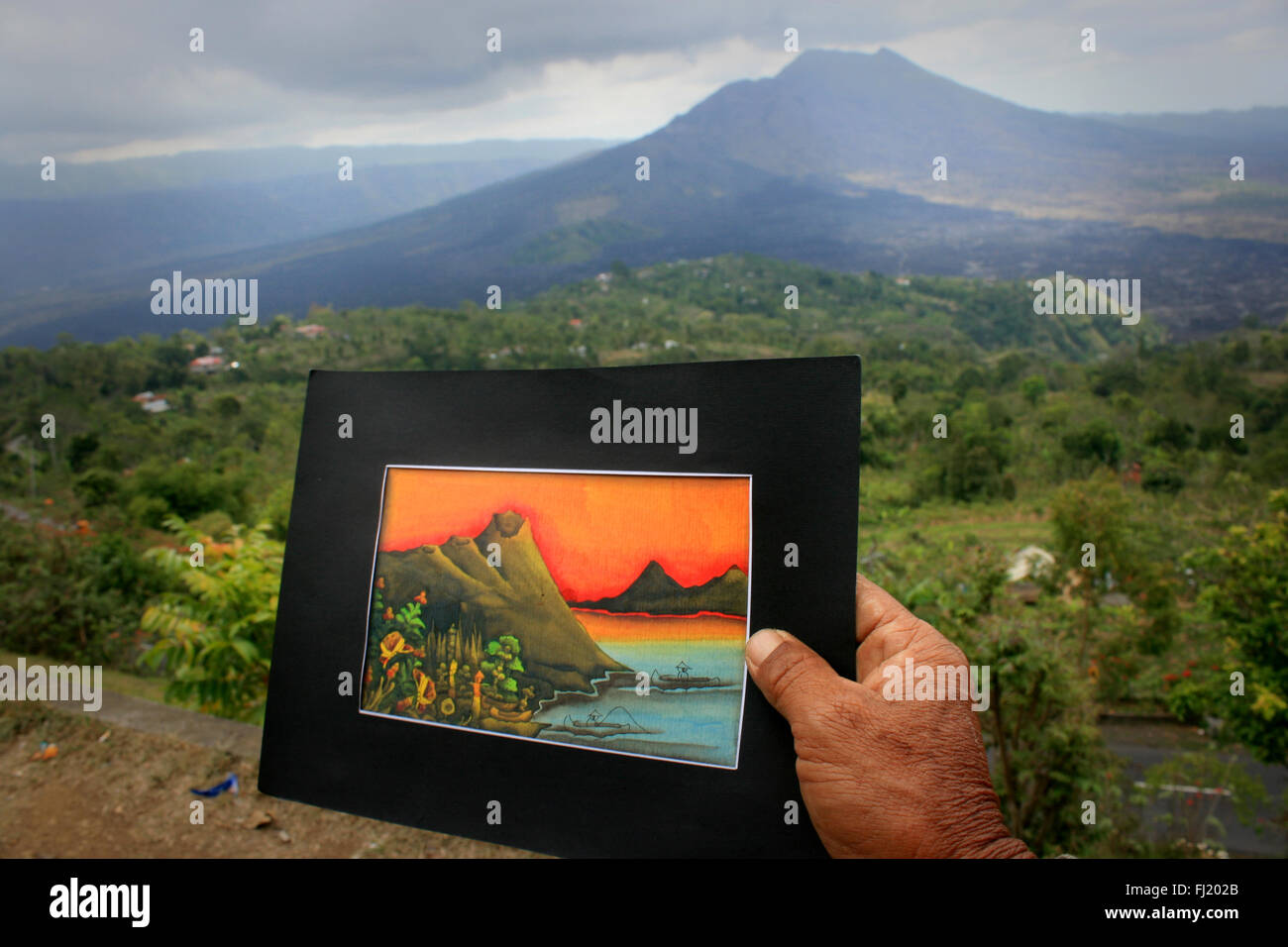 Mont Agung , Bali , Indonésie Banque D'Images