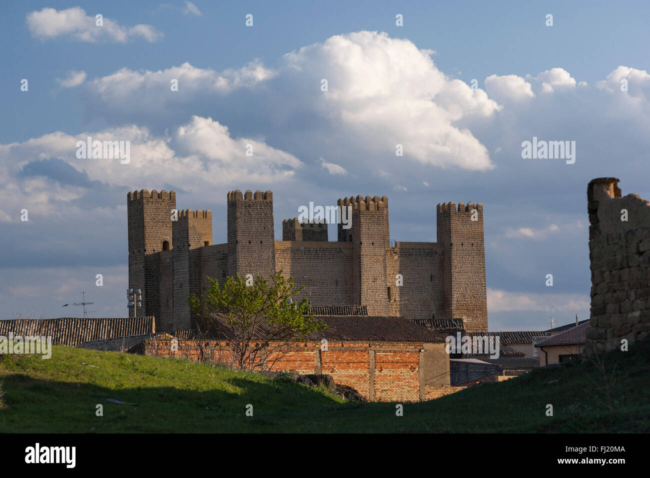 Sadaba Castle, château du Moyen Âge typique avec des décorations de style Cistercien, province de Saragosse, Aragon, Espagne Banque D'Images