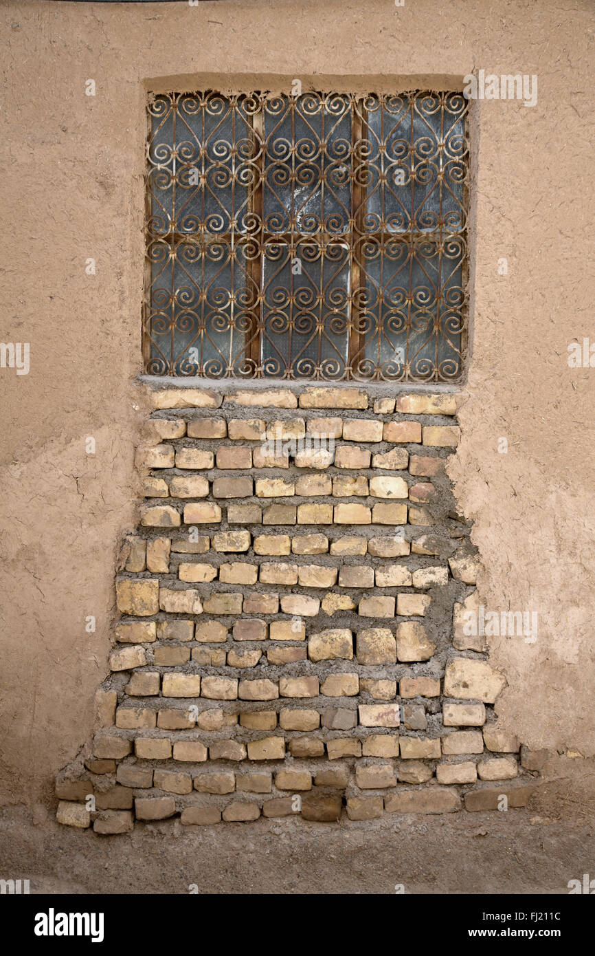 Winbdow architecture en vieille ville de Yazd, Iran Banque D'Images