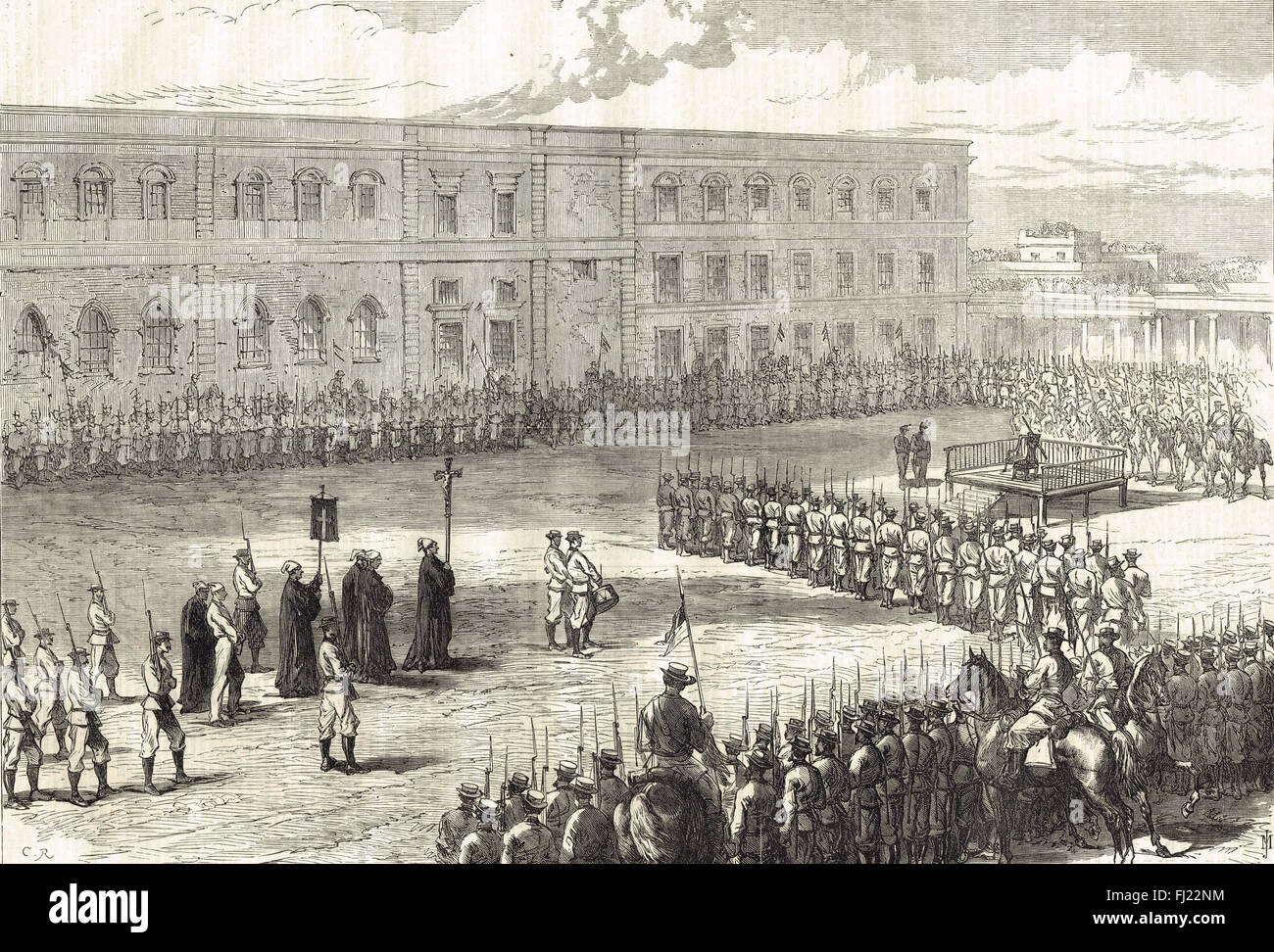 Exécutions sommaires à La Havane, Cuba pendant la guerre de 10 ans en 1869. Le garotting De Leon & Medina Banque D'Images