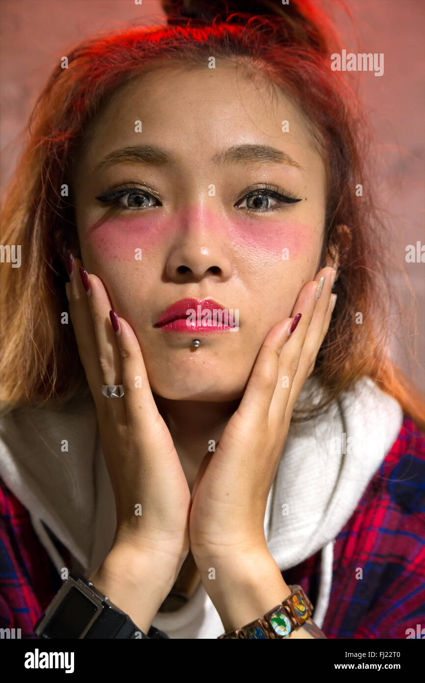 Japanese girl dans Laforet Harajuku, Tokyo Banque D'Images