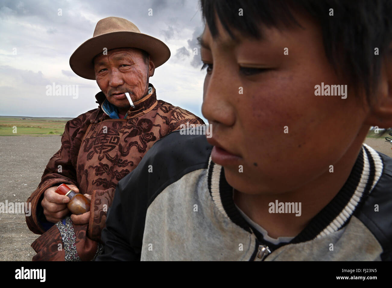 Portrait de l'homme de la Mongolie Banque D'Images