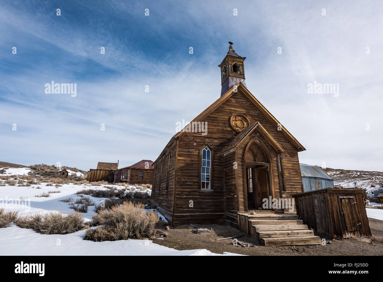 Vieille église de Bodie ghost town. Banque D'Images