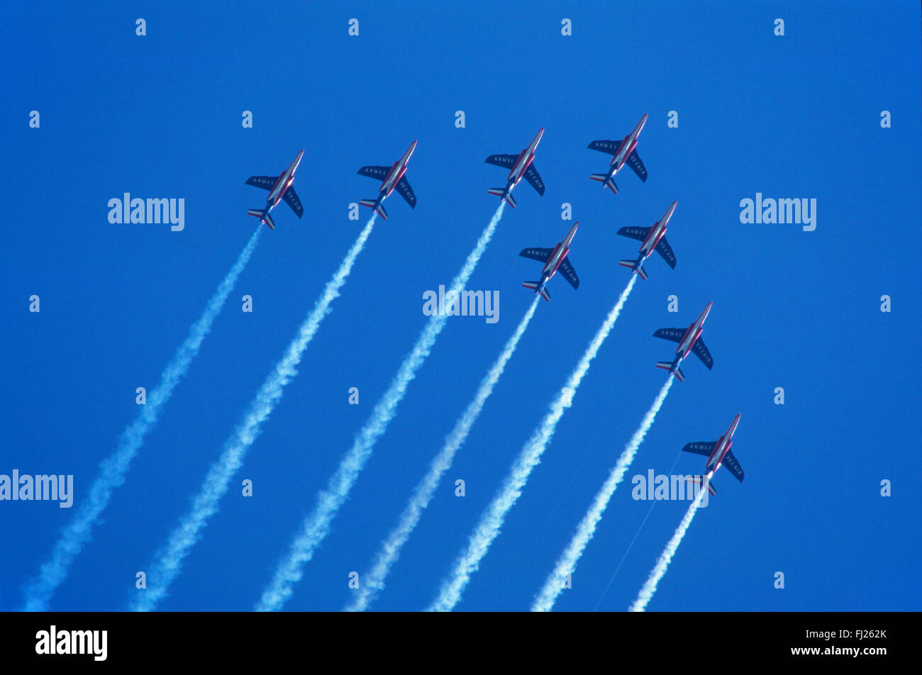 Vosges (88), aérodrome d'Epinal Mirecourt, la Patrouille de France // France, Vosges (88), l'aérodrome d'Epinal Mirecourt, Français Banque D'Images