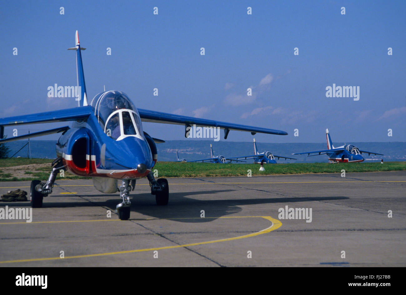 Meurthe et Moselle (54), base aerienne de Nancy-Ochey, la Patrouille de France, Alpha Jet // France, Meurthe et Moselle (54), un Banque D'Images