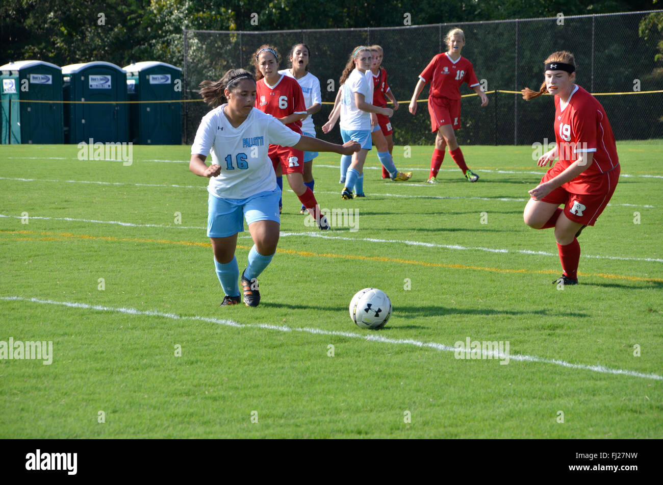 High School girls soccer, Banque D'Images