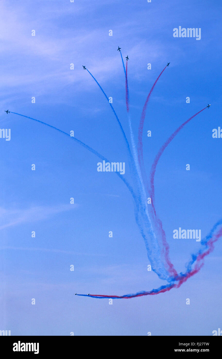 Eure (27), base aerienne d'Evreux, la Patrouille de France // France, Eure (27), base aérienne d'Evreux, l'équipe acrobatique française La P Banque D'Images