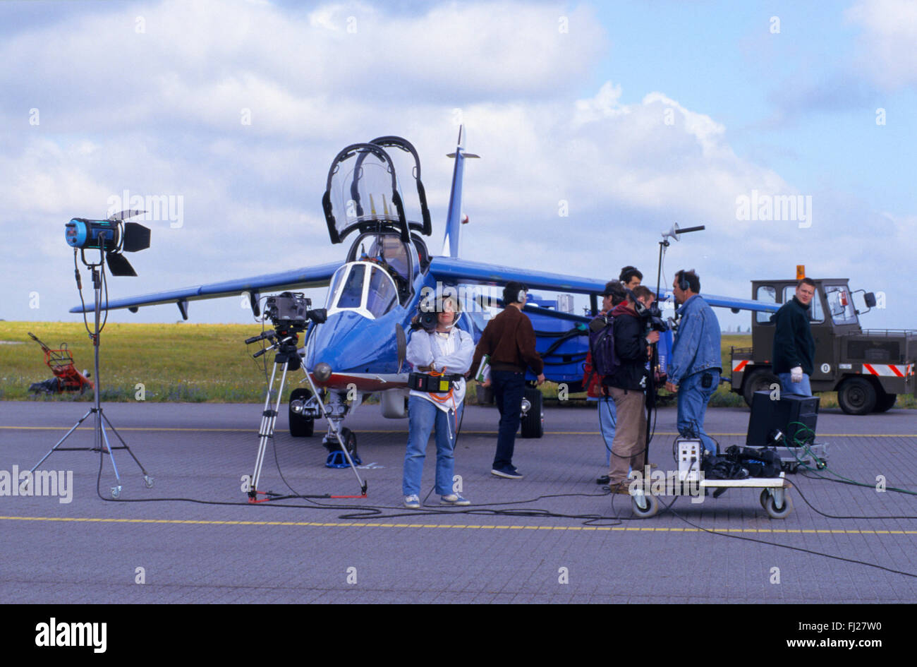 Eure (27), base aerienne d'Evreux, la Patrouille de France, plateau TV // France, Eure (27), base aérienne d'Evreux, Français aerobat Banque D'Images