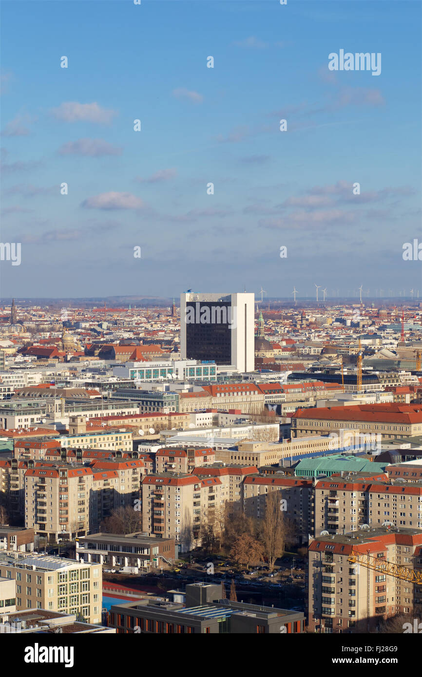 Vue aérienne de l'Berlin-Mitte cityscape in Berlin, Allemagne. Banque D'Images