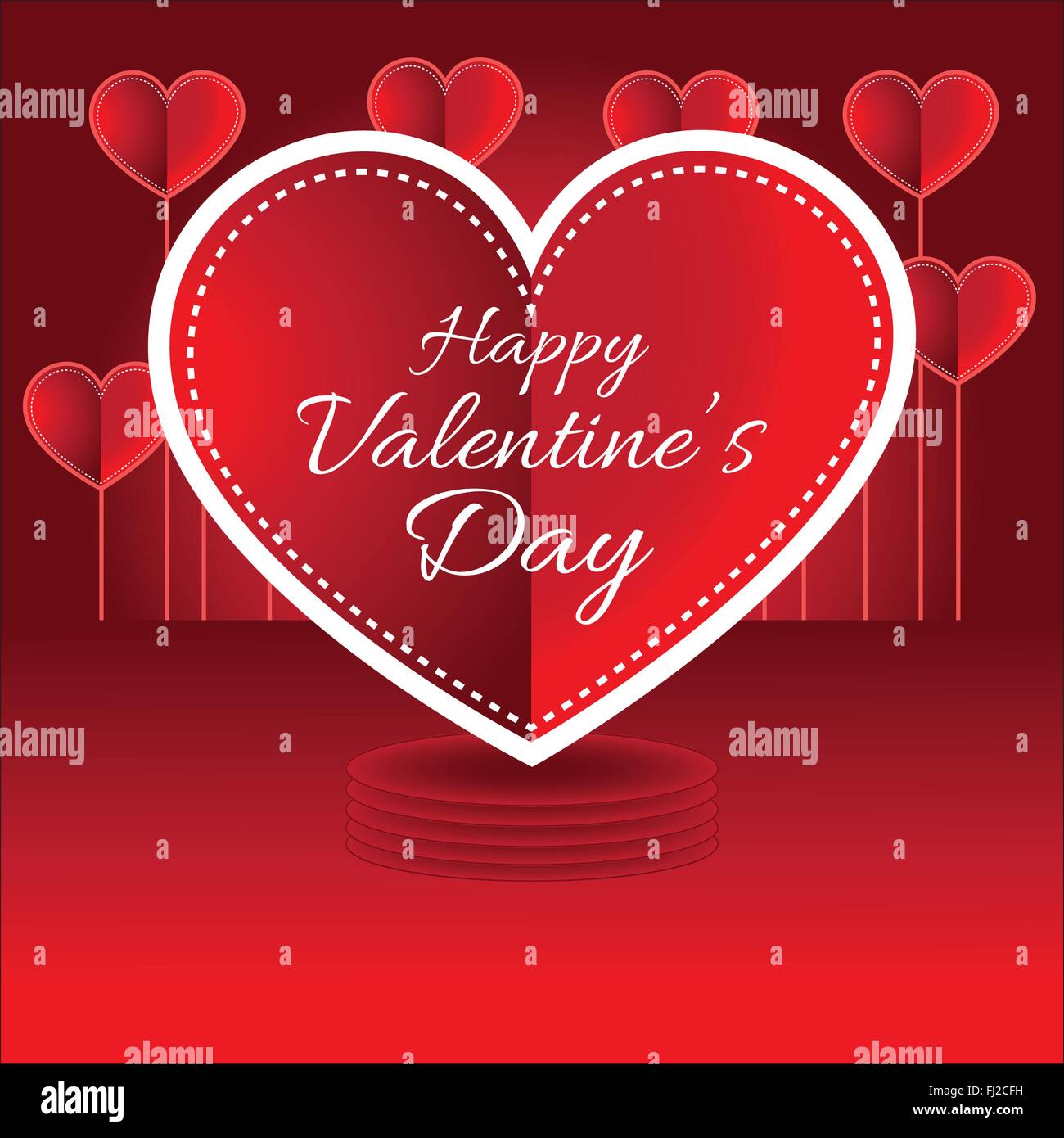 Coeur de papier , bonne Saint Valentin - 3D carte romantique / fond Photo  Stock - Alamy