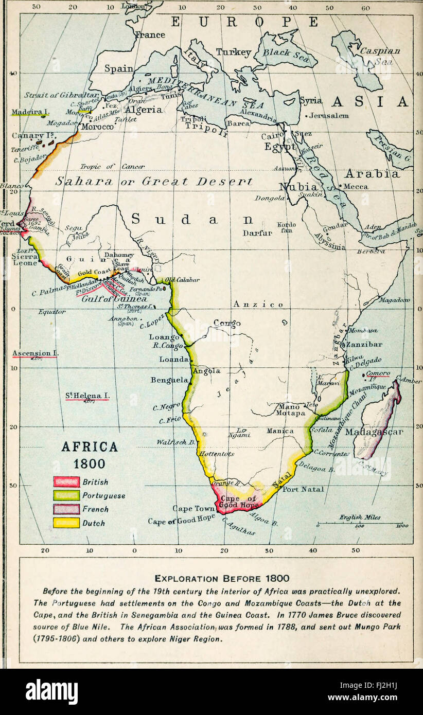 Carte de l'Afrique 1800 Photo Stock Alamy