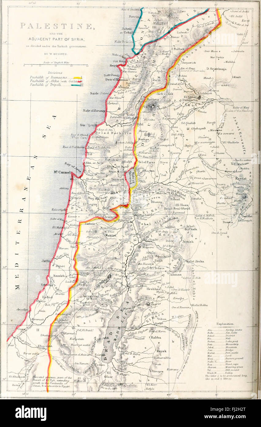 La Palestine et la partie adjacente de la Syrie, vers 1900 Banque D'Images